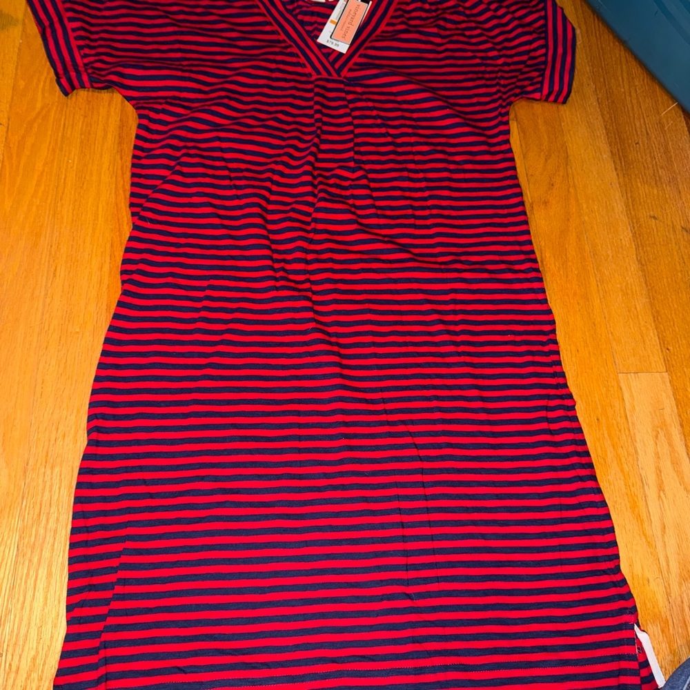 Vineyard Vines Navy and Red Striped dress